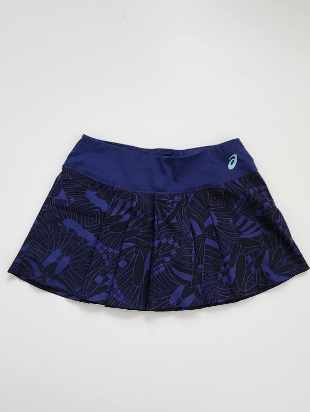 ASICS MotionDry Pleated Tennis Skort Abstract Print Purple Blue Size S